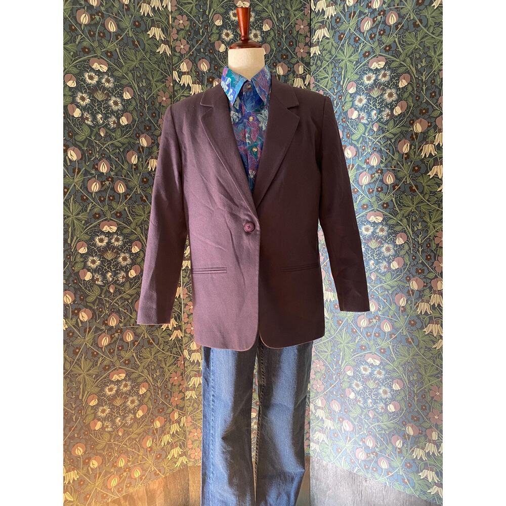Vintage wool blazer jacket in mauve, size 10, by Sag Harbor
